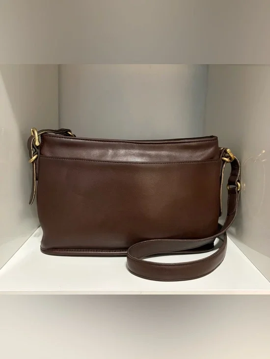 Rare Vintage Coach Equestrian Zip (#9802) Leather Shoulder Bag in Mahogany - Picture 2 of 13